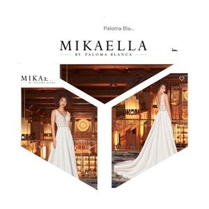 Mikaella by Paloma Blanca wedding dress. Size Medium (fits size 8-10). Preloved.